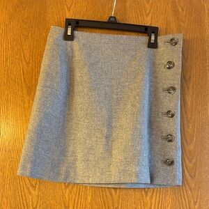 Banana Republic Gray Mini Skirt with Button Accents